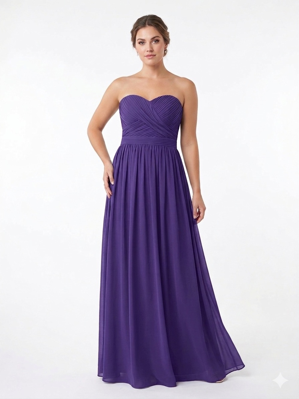 Tevolio Purple Ruched Sweetheart gown